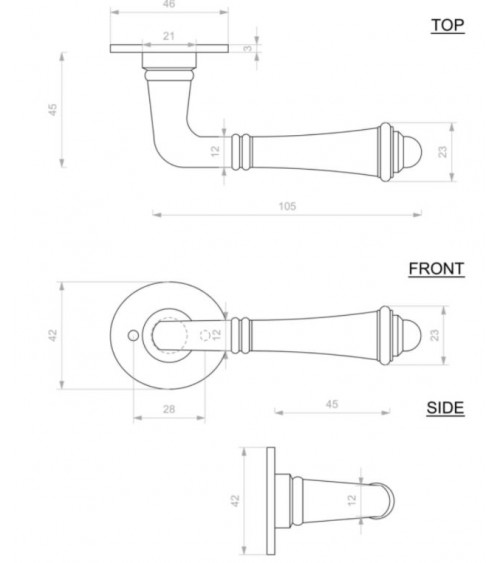 Tirador de puerta negro en hierro 287 - tirador de diseño