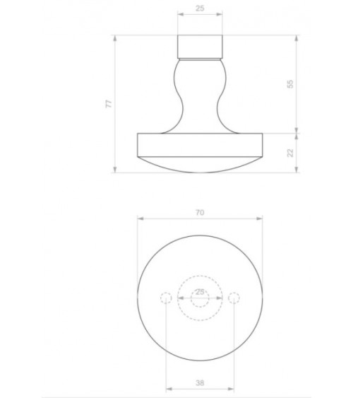 Botón de puerta exterior de hierro 278 - tirador de diseño
