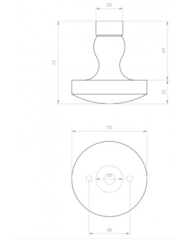 Botón de puerta exterior de hierro 278 - manilla de diseño