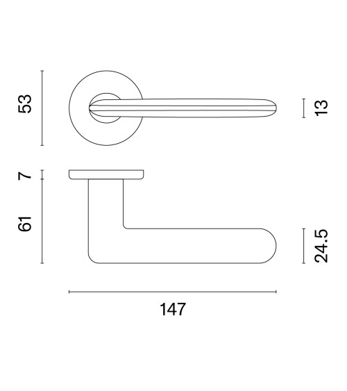 Tirador de puerta níquel cepillado AVA diseño