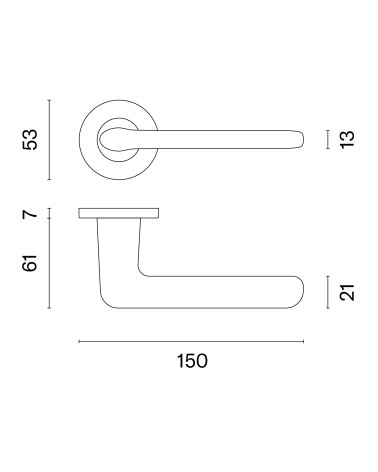 Manilla de puerta UTA con dimensiones