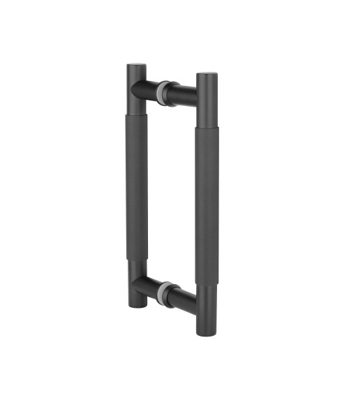 Tirador doble texturizado para puerta 1770 acabado negro mate tirador de diseño