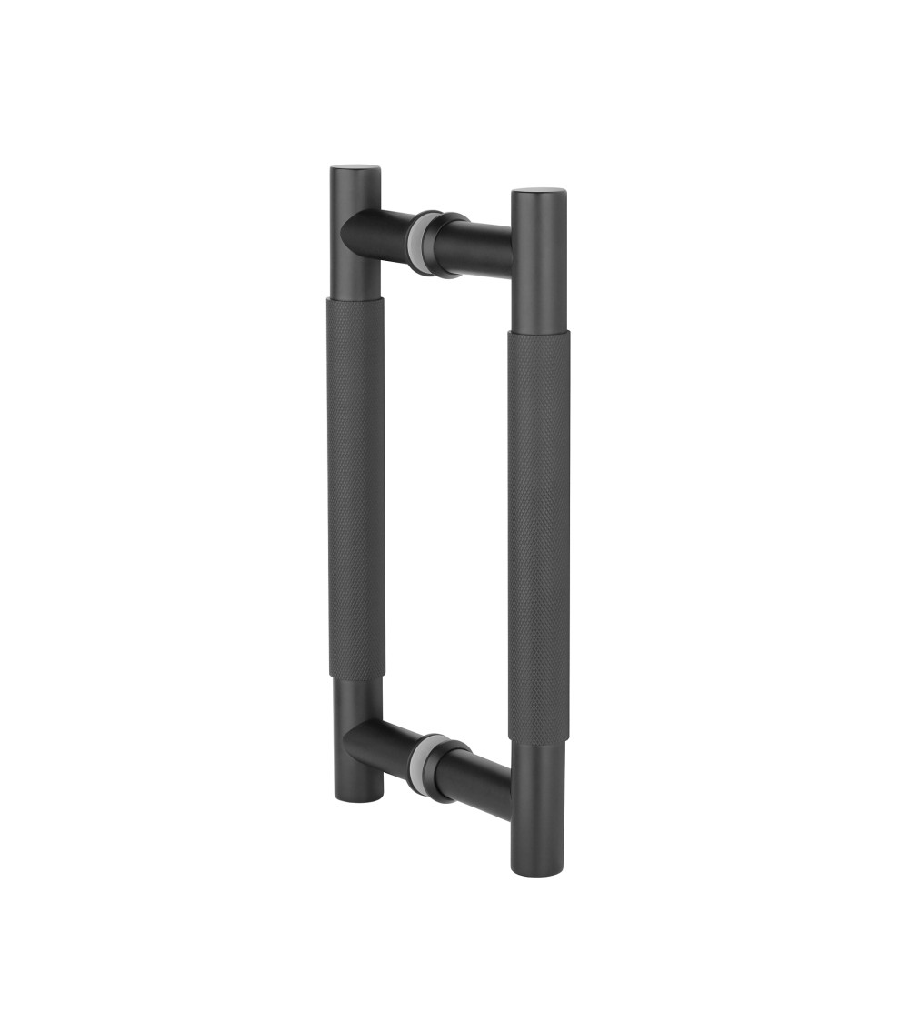 Tirador doble texturizado para puerta 1770 acabado negro mate tirador de diseño