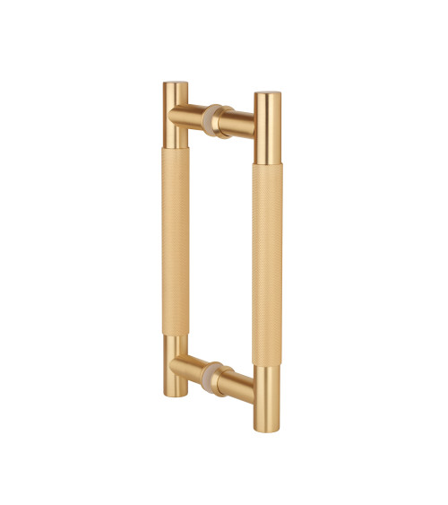 Tirador doble texturizado para puerta 1770 acabado oro mate tirador de diseño