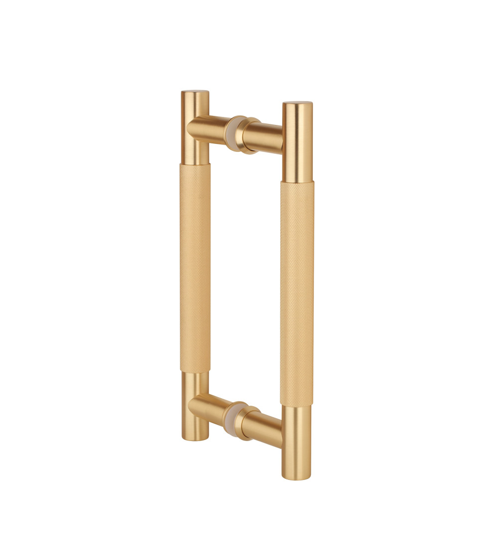 Tirador doble texturizado para puerta 1770 acabado oro mate tirador de diseño