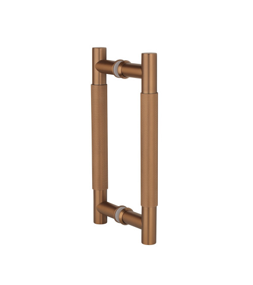 Tirador doble texturizado para puerta 1770 acabado cobre tirador de diseño