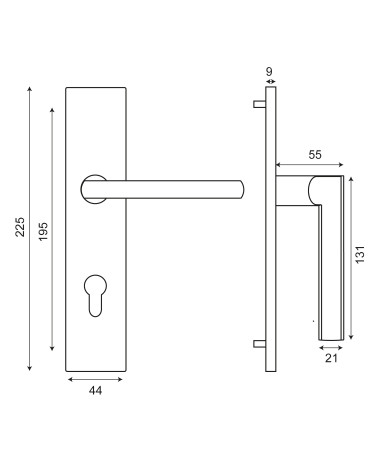 Dibujo New Pyla placa rectangular BDC