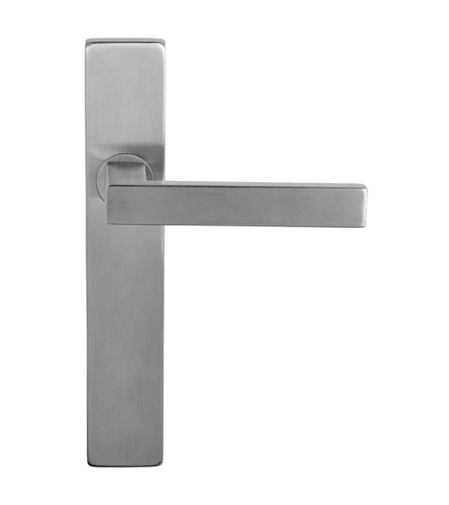 Tirador Majestea de acero inoxidable sobre placa rectangular BDC
