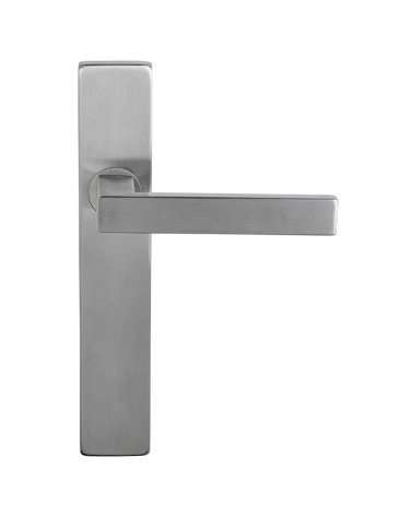 Tirador Majestea de acero inoxidable sobre placa rectangular BDC