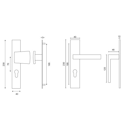Conjunto de rellano Majestea/Thor placa rectangular cilindro