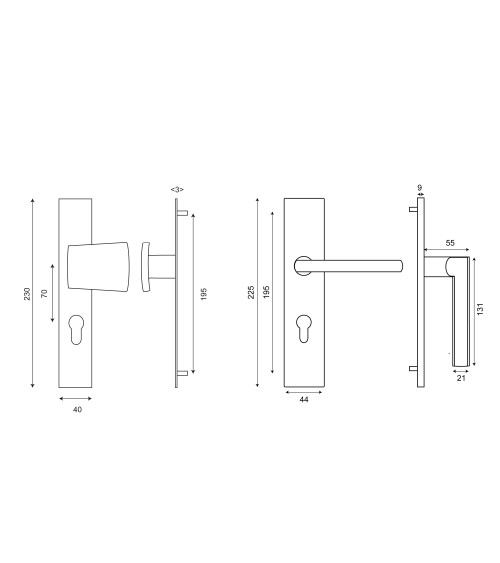 Conjunto de rellano New Pyla/Thor placa rectangular cilindro