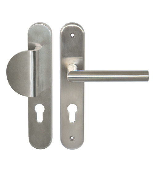 Conjunto de rellano Demi Lune / Altesse sobre placa de inox con cilindro