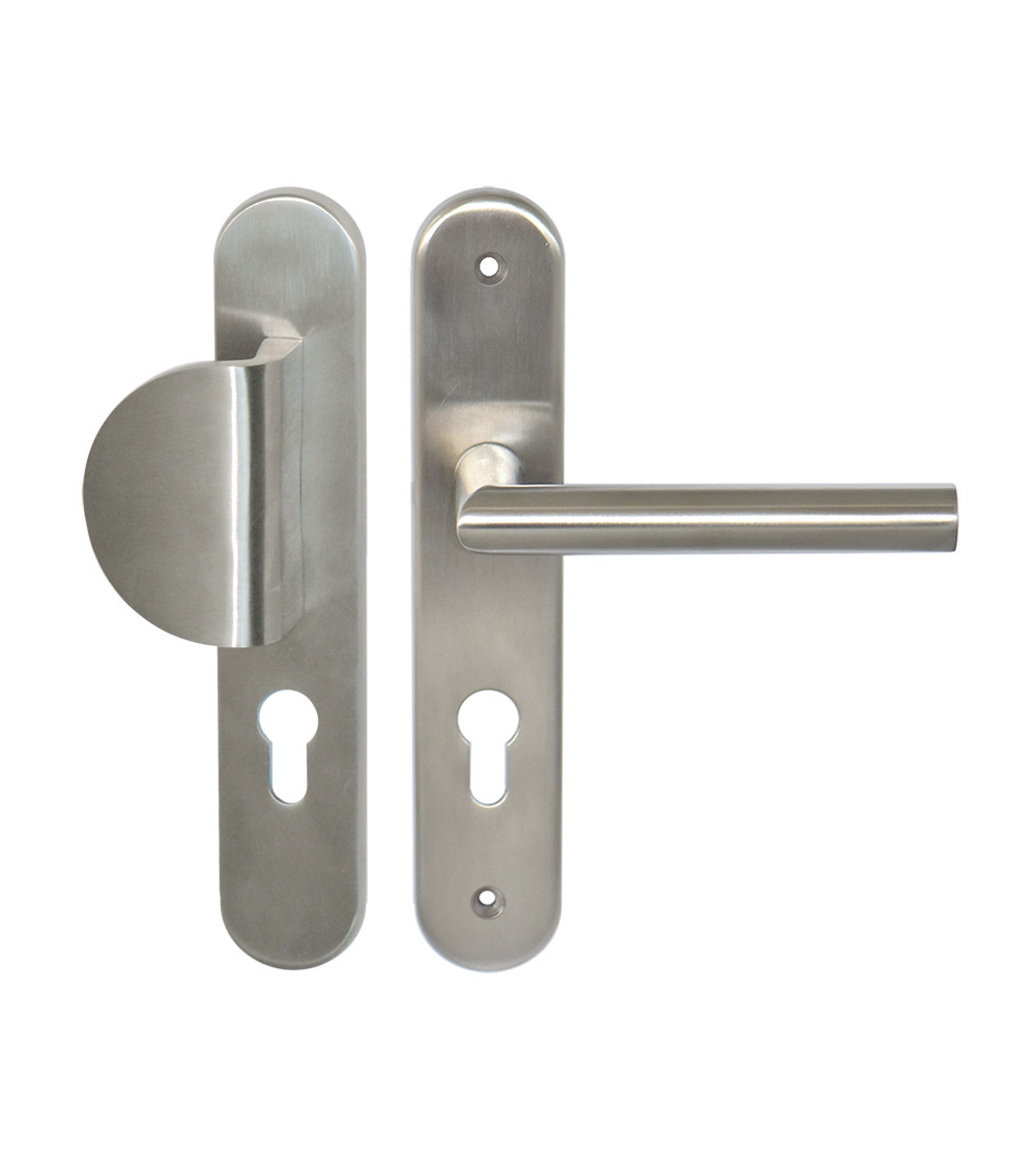 Conjunto de rellano Demi Lune / Altesse sobre placa de inox con cilindro