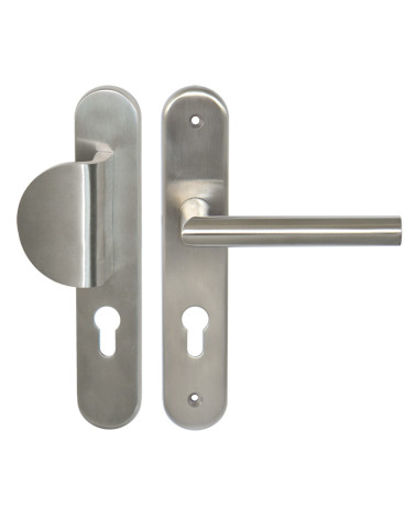 Conjunto de rellano Demi Lune / Altesse sobre placa de inox con cilindro