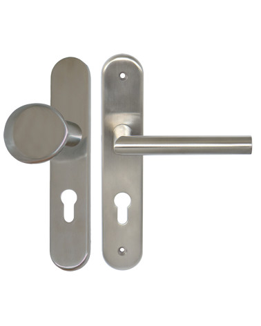 Conjunto de rellano Amande/Altesse sobre placas macizas de inox con cilindro