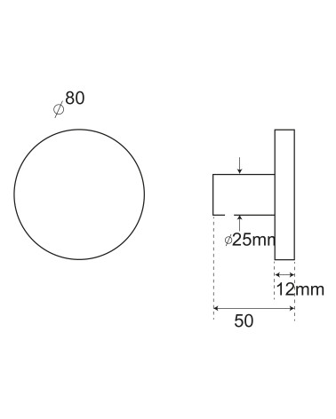 Dibujo de perchero de pared redondo de aluminio