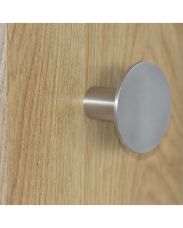 Perchero de pared disco fino de inox cepillado mate D.60mm