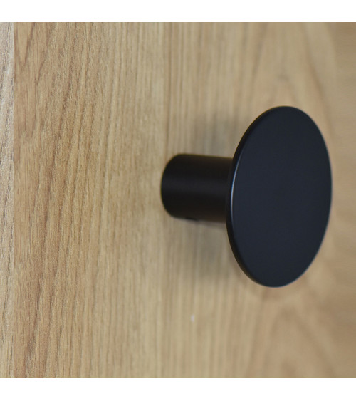 Perchero disco fino de inox negro D.60
