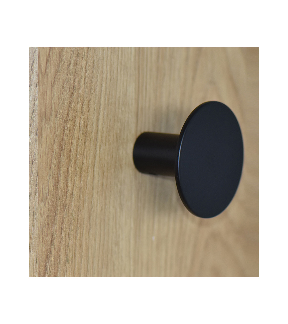 Perchero disco fino de inox negro D.60