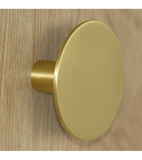 Perchero de pared disco dorado satinado D.80