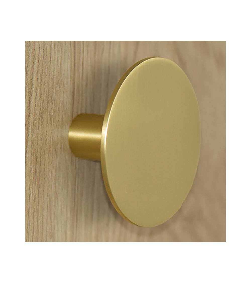 Perchero de pared disco dorado satinado D.80