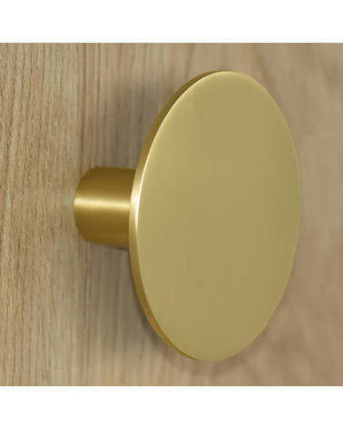 Perchero de pared disco dorado satinado D.80