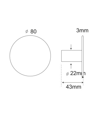 Dibujo de perchero de pared disco D.80