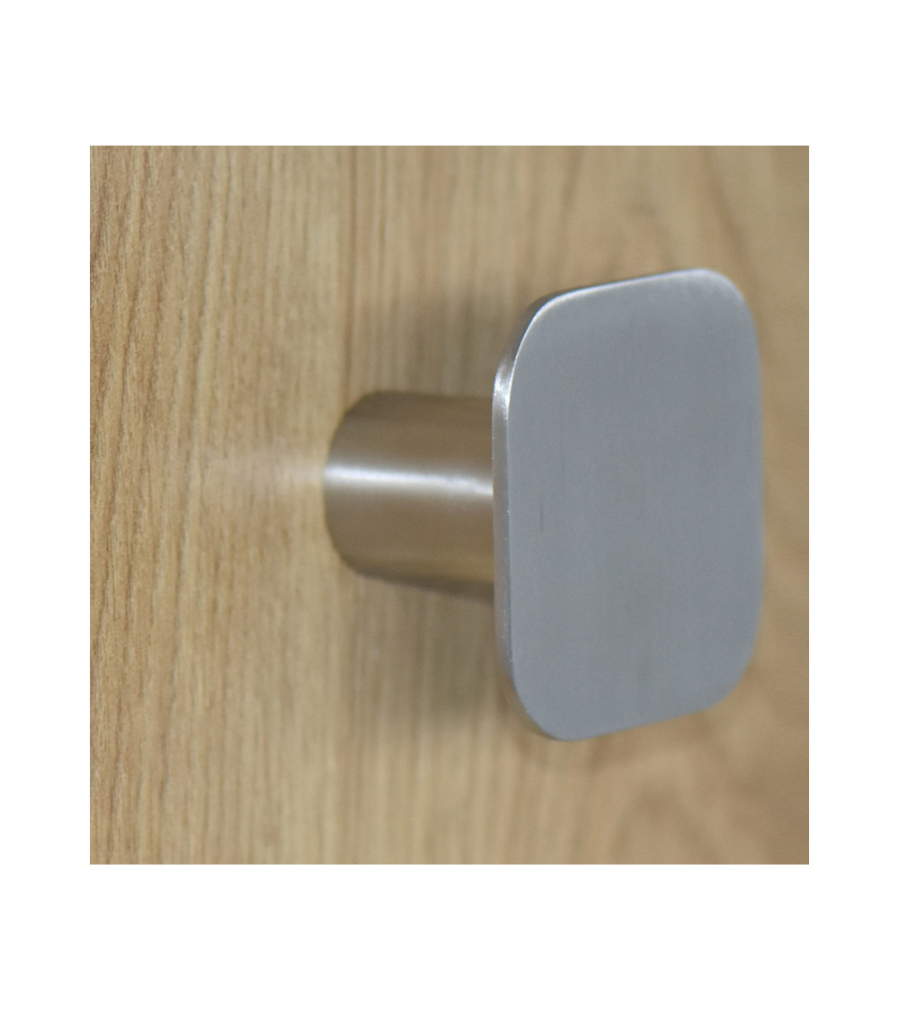 Perchero de pared cuadrado fino de inox D.60