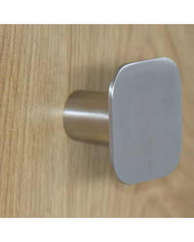 Perchero de pared cuadrado fino de inox D.60