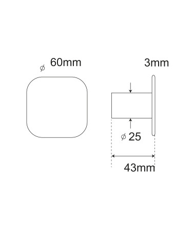 Dibujo de perchero de pared cuadrado fino D.60