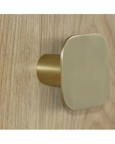 Percha de pared cuadrada fina inox Oro Satinado D.60