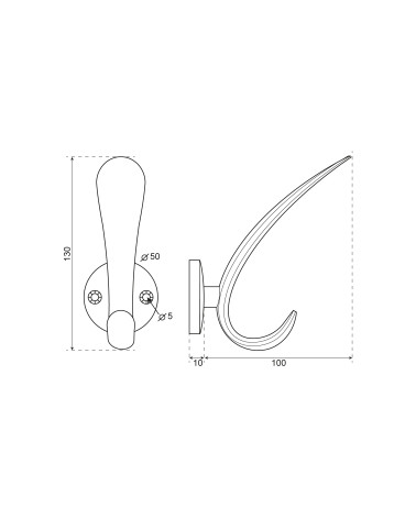 Dibujo Percha de pared Curva