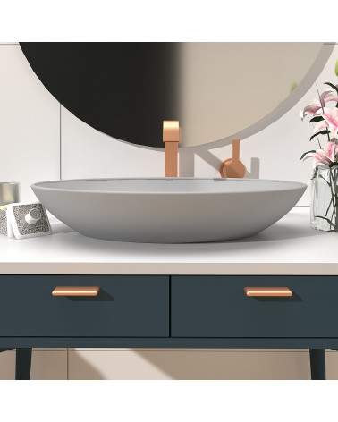 Tirador de mueble cobre NOX-1 tirador de diseño montado en un mueble de baño