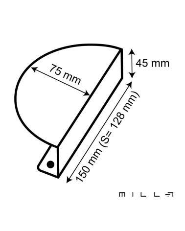 Tirador de mueble ZORIA con dimensiones