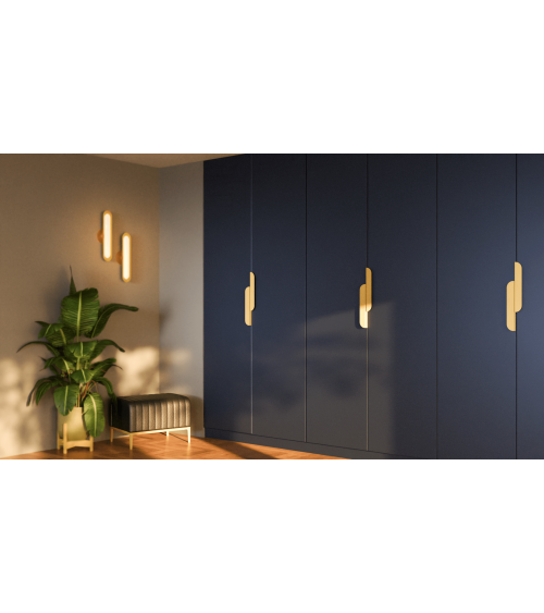 Tirador de mueble dorado mate ZORIA alargado tirador de diseño