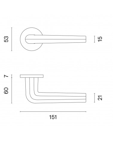 Tirador de puerta FUNKIA con dimensiones