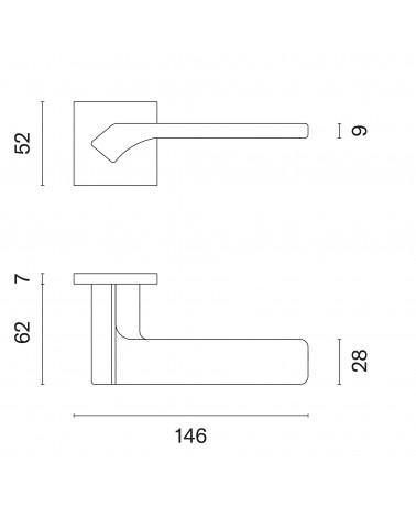 Tirador de puerta BERGERIA con dimensiones