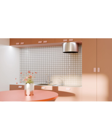 Tirador de mueble rosa empolvado SEA tirador de diseño montado en un mueble de cocina