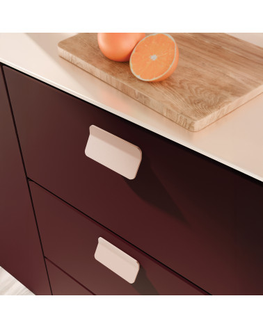 Tirador de mueble rosa empolvado SEA tirador de diseño montado en un mueble