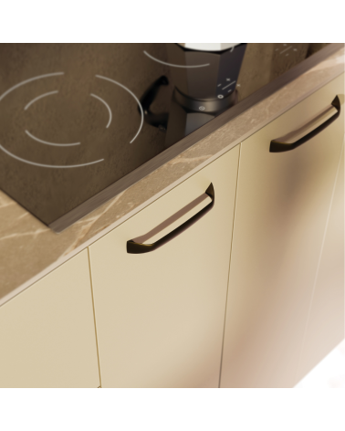 Tirador de mueble negro mate SONGO tirador de diseño montado en un mueble
