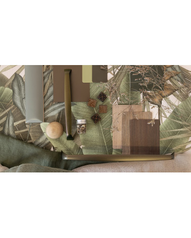 Tirador de mueble marrón oliva SONGO tirador de diseño dispuesto con materiales decorativos