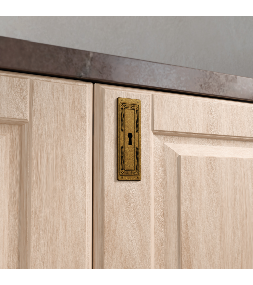 Tirador de mueble pátina sobre latón LEDA tirador de diseño
