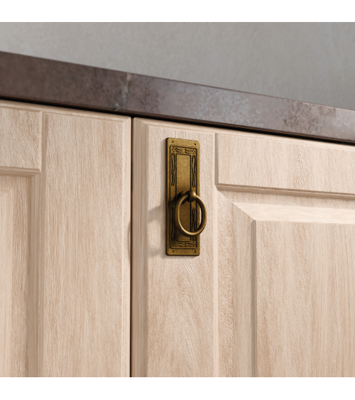 Tirador de mueble pátina sobre latón LEDA-2 tirador de diseño