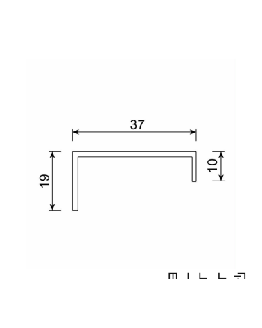 Tirador de mueble VERA con esquema técnico