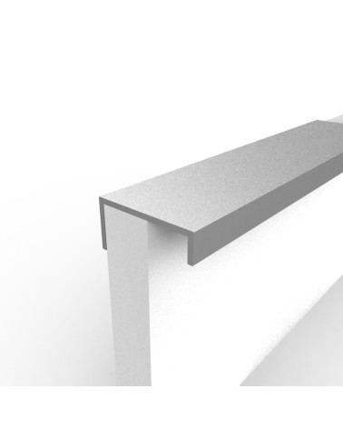 Tirador de mueble cromo pulido VERA tirador de diseño fijado al borde de un panel blanco