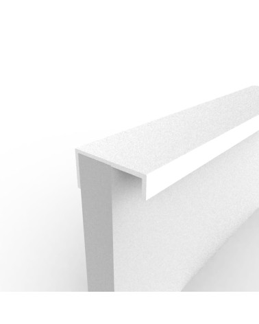Tirador de mueble blanco brillante VERA tirador de diseño fijado al borde de un panel blanco