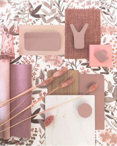 Tirador de mueble rosa empolvado SEA tirador de diseño dispuesto con materiales decorativos