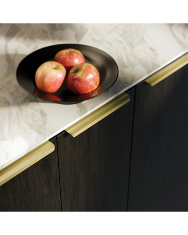 Tirador de mueble TERRA PRO tirador de diseño montado en un mueble de cocina