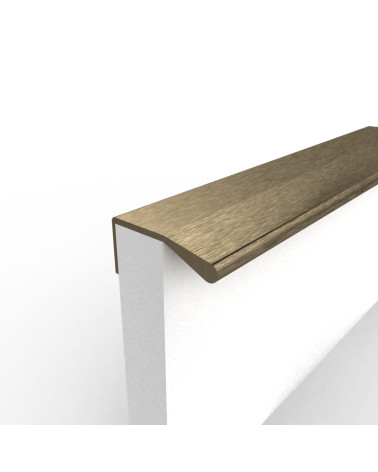 Tirador de mueble anodizado cepillado COSTA tirador de diseño fijado en el borde de un panel blanco