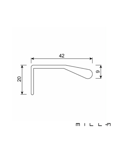 Tirador de mueble COSTA con esquema técnico